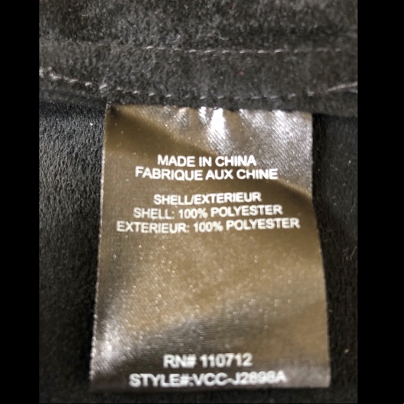 Vigoss Black Faux Suede Draped Collar Jacket - Picture 6 of 6